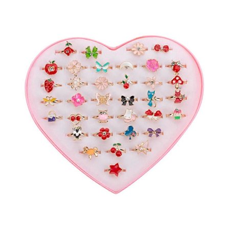 36 st Leksaker Barn Flickor Fingerringar Festartiklar Smycken Leksaker Fingerring Tecknad Ring (FMY)