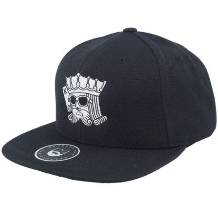 Bearded Man - Svart snapback Keps - King Of Beards Black/White Adjustable @ Hatstore