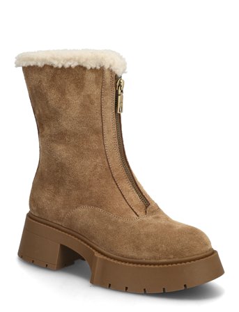 Coach Leah Platform Shearling Zip Bootie - Brown - 36.5