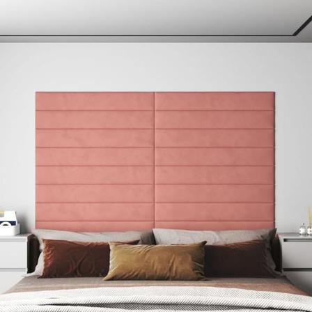 Vidaxl Väggpaneler 12 St Rosa 90x15 Cm Sammet 1,62 M² Rosa