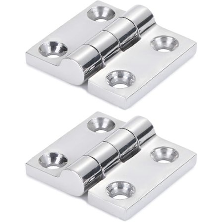 2 stk. dørhengsler i rustfritt stål, speilpolerte dørhengsler for marinebåt 50 mm x 50 mm, 2024 Ping