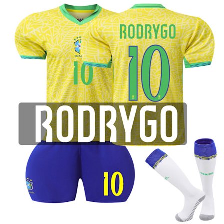 2024 UEFA Brasil Hjemmelag Fotballdrakter Uniform Trenings T-skjorter #10 Rodrygo