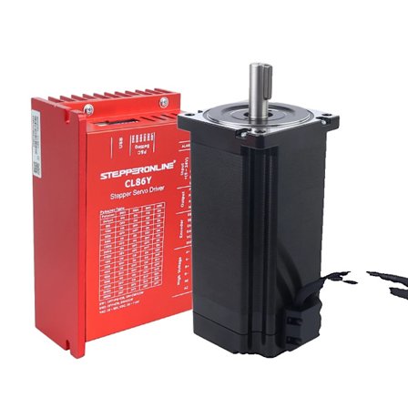 Stängd slinga stegmotor, 12Nm hållmoment, 1,8 graders stegvinkel, 6A ström per fas,14mm
