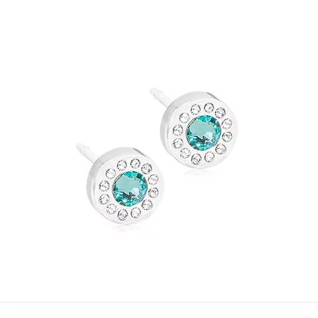 Blomdahl MP BRILLIANCE HALO 6 MM, Crystal/turquoise