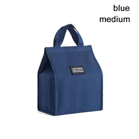 Isolerad Termisk Väska Kylväska Lunchväska BLÅ MEDIUM