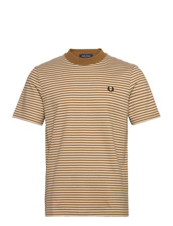 Fine Stripe Tee Khaki Fred Perry