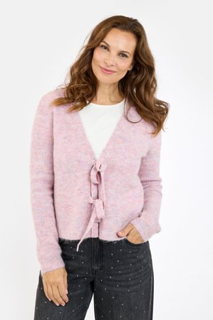 B. COPENHAGEN - Langærmet Cardigan - Rosa - Bindebånd