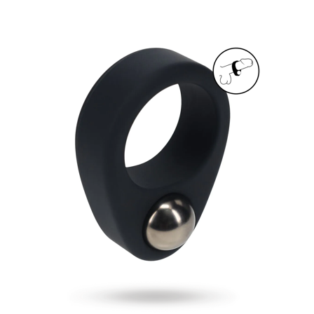 Liquid Silicone Single Weighted Ball Cockring - Black - Vuxen.dk: For ham