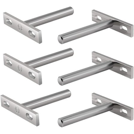 Metallfästen för flytande hyllor, 3 tum dolda fästen flytande hylla fäste dolt fäste för väggmontering 6 stycken