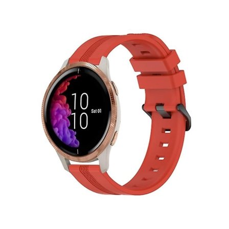 Rem för Garmin Venu 20 mm Röd Slikon konkav rand klockarmband
