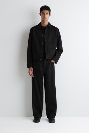 COS Men's Rider Raw Selvedge Straight Leg Jeans in Black