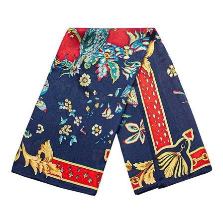 Elegant Scarf: Blommor, Fåglar & Tunn Polyester - 90x90cm