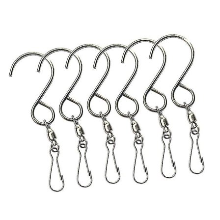 6 stk. Svingbare Kroker Klips Henger For Hengende Vindklokker Krystall Twisters Og Festutstyr