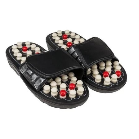 Massagetøfler Zoneterapi - Slip-in Massage til Fødderne Sort M