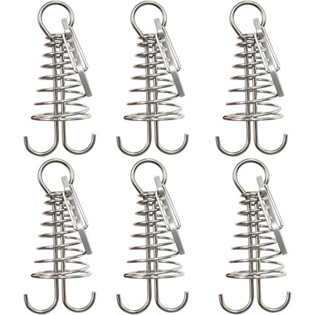 6-pack Fjäderfästen, Spännfjäder, för Campingtält, Solskydd