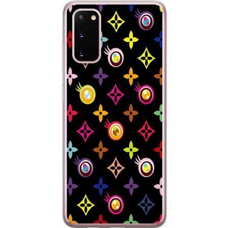 Kompatibelt Mobilskal till Samsung Samsung Galaxy S20 Färgstarkt mönster med geometriska symboler och ögon på svart bakgrund, pop art inspirerad d