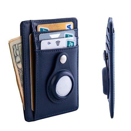 Men's Airtag Wallet,ultra-thin Leather Rfid Credit Card Wallet With Built-in Case For Airtag