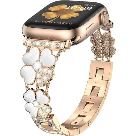 Kompatibel med Apple Watch-armband 38 mm 40 mm 41 mm kvinnor, metallarmband