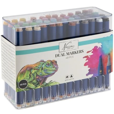 Dual markers, 2-i-1-tusch : 48 st i ask 9788775379088