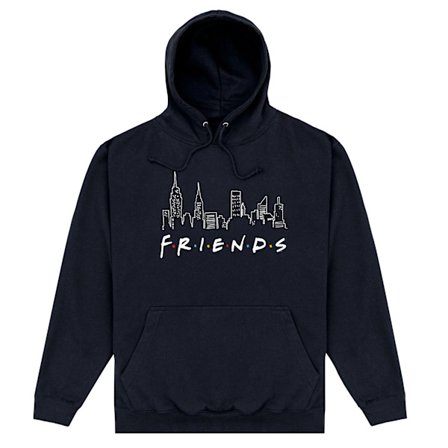 Friends Unisex Adult Skyline Hoodie M Svart
