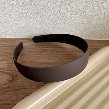 2 STK Bredt pandebånd Solid Hårbånd KAFFE