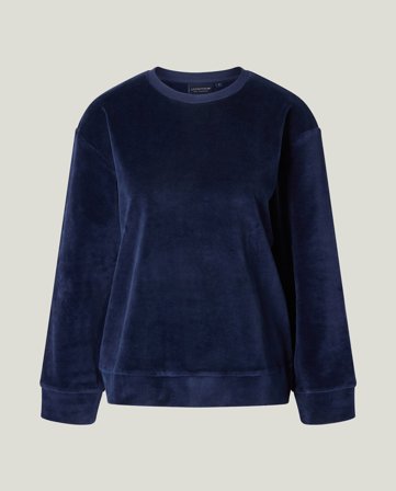 Lexington Bio-baumwoll velours sweatshirt, Dunkelblau