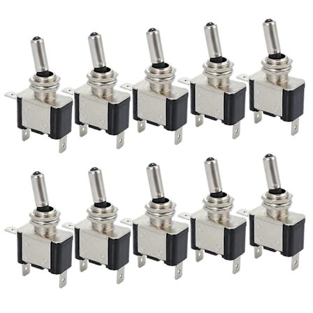 [CA] 10x vippebryter strømbryter på av 12V LED hvit vippebryter låsende bil kjøretøy båt