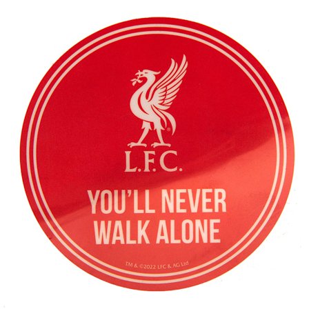 Liverpool FC You ́ll Never Walk Alone Bilsticker En Storlek Röd/Vit