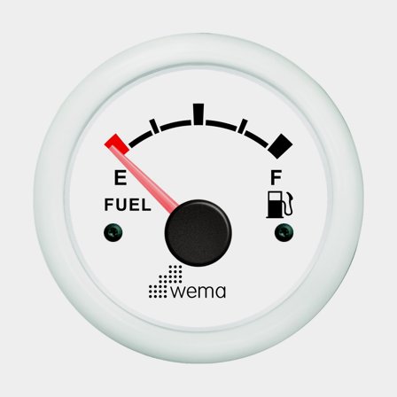 Bränsleinstrument 0-190 ohm vit