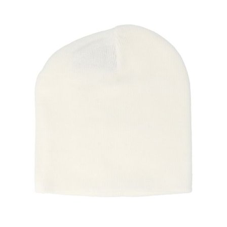 Beechfield - Vit traditionalbeanie Beanie - White Traditional Blank Beanie @ Hatstore