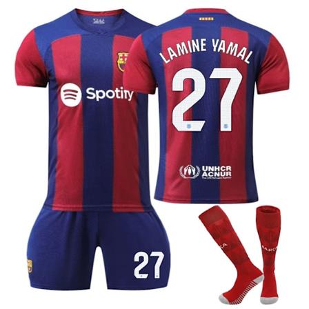 23-24 Barcelona 27 Ramin Yamal Barn og Voksen Fotballtreningssett-Xin 16