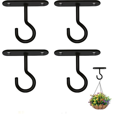 4 stk. Sæt Vægkroge Hængekroge til Planter Indendørs Plantestativer Kan bruges til at hænge lanterner, madskåle, blomsterkurve, indendørs og udendørs