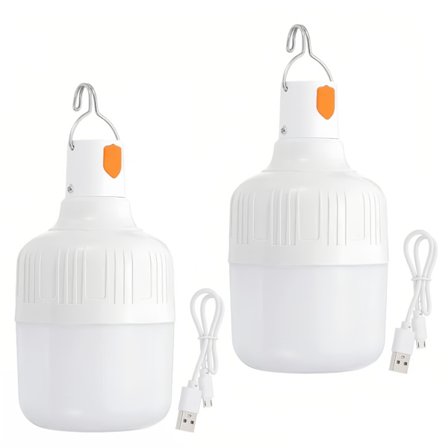 2 retkeilyvalon sarja, USB ladattavat LED-retkeilyvalot, ulkoteltan valot, säädettävä kirkkaus 3 tilalla