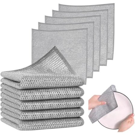 10-pakning ståltråd oppvaskkluter - gjenbrukbare - våt og tørr bruk