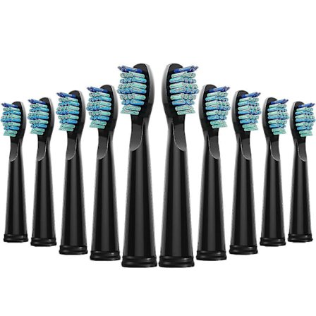10-pakning Tannbørstehoder kompatible med Fairywill Fw-507/508/(svart)