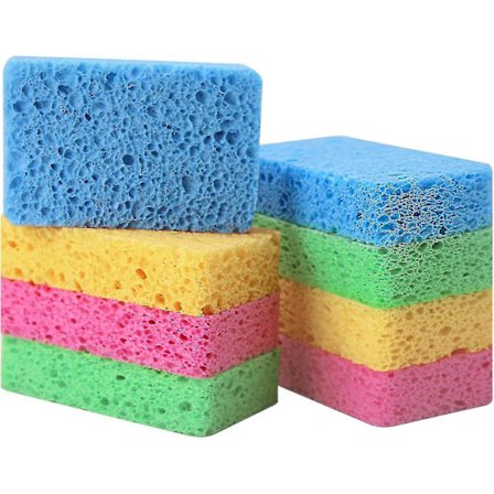 12 Pakk Kjøkken Svamper - Komprimerte Cellulose Svamper Ikke-ripende Naturlig Oppvask Szkydv-yuhao