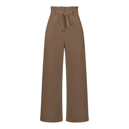 Dame dressbukse, casual og allsidig bukse med belte, pendlerbukse, sommer khaki L khaki