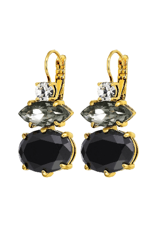 Dyrberg & Kern PARSANA BLACK GREY Örhänge Smycken klockor Dam Svart ONESIZE