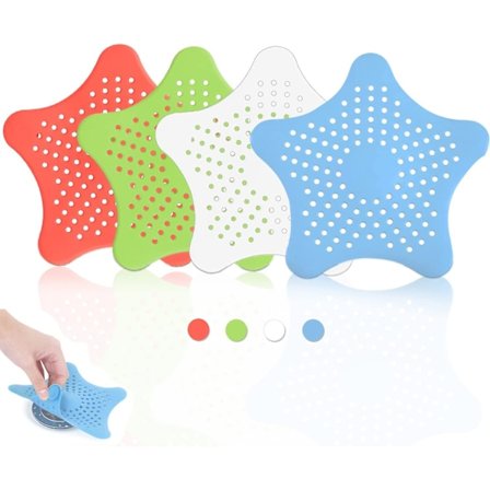 Silikon Hår-Avløpsfilter, Dusjfilter, Dusjpropp, Vaskfilter for Vask Badekar Kjøkken Bad, Vaskpropp med Sug