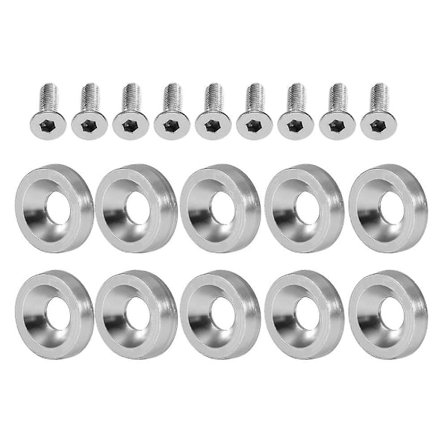 Bildemontering pakning JDM skrue pakning batteri vakt pakning skjerm plate bil skilt ramme dekorative skrue (sølv)