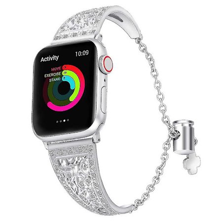Kompatibel med Apple Watch-armband 38 mm 42 mm kvinnor, unikt metallarmband