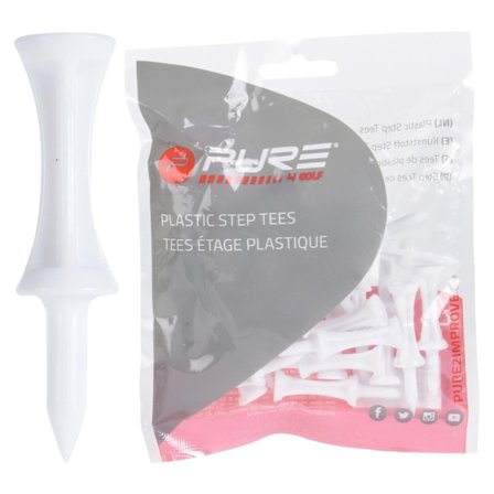 Pure2improve Step Plast Golf-Tees (25-pack) 51mm Vit