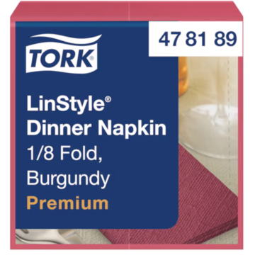 Servett Linstyle Tork Vinröd 1/8