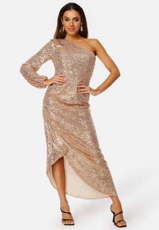 Elle Zeitoune-Leon One Shoulder Sequin Dress-XL (UK16)