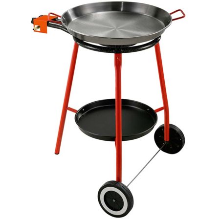 Garcima Paellapande 46 cm med brænder og stativ - Sort og rød | KitchenOne
