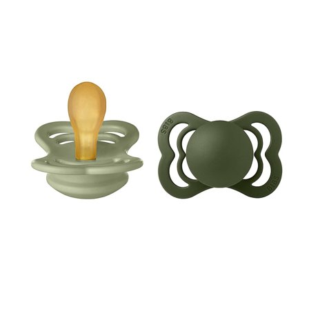 BIBS Supreme Sut Latex 2-pak Sage/ Hunter Green Str. 1, Børn & Forældre, Sutter, Latexsutter