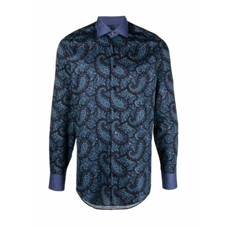 Etro, Shirt slim 2 Niebieski, Mężczyzna, Rozmiar: M