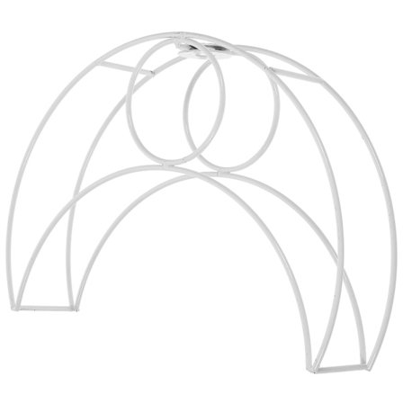 Måneformet lampeskjermholder erstatningslampeholder ståltråd lampeskjermstativ lanterne (22.60X18.00X5.00CM, sølv)