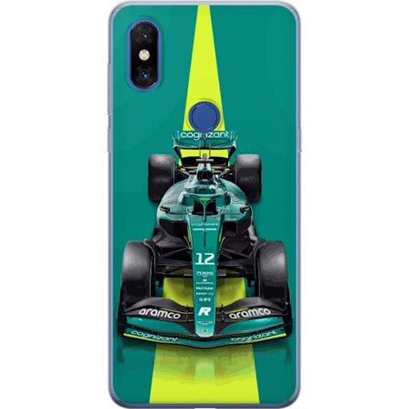 Yhteensopiva Puhelinkuori Xiaomi Xiaomi Mi Mix 3 Aston Martinin Formula 1 -auto vihreässä kilpailumuotoilussa, jossa on moderni studiosentuntma