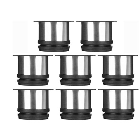 Set med 8 møbelføtter, justerbare kjøkkenføtter Ø 50 mm/Høyde 50 mm Rundt metall rustfritt stål So